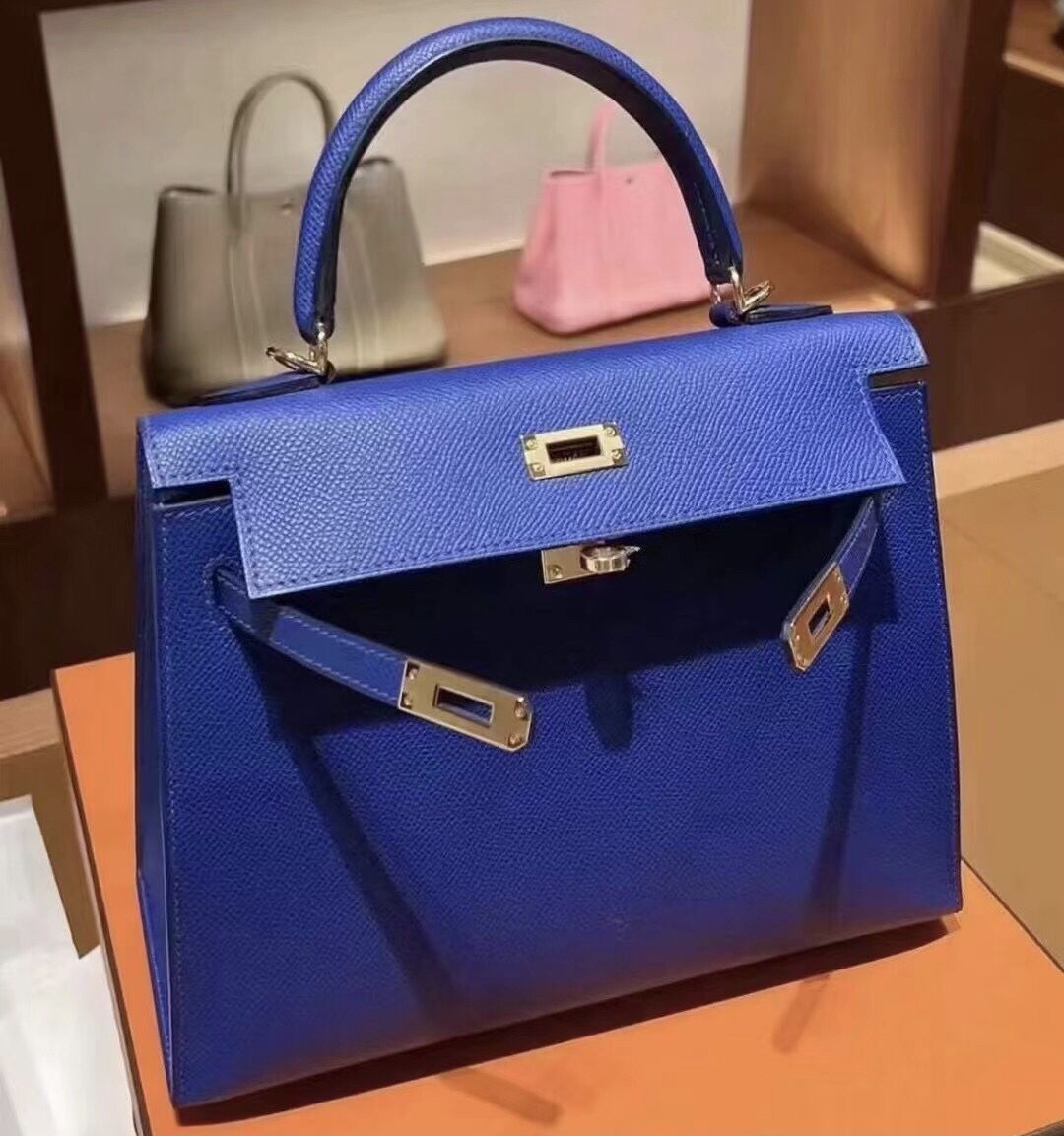 愛馬仕 Hermès Kelly 25cm Epsom O8 Bleu Royal 皇室藍 金扣