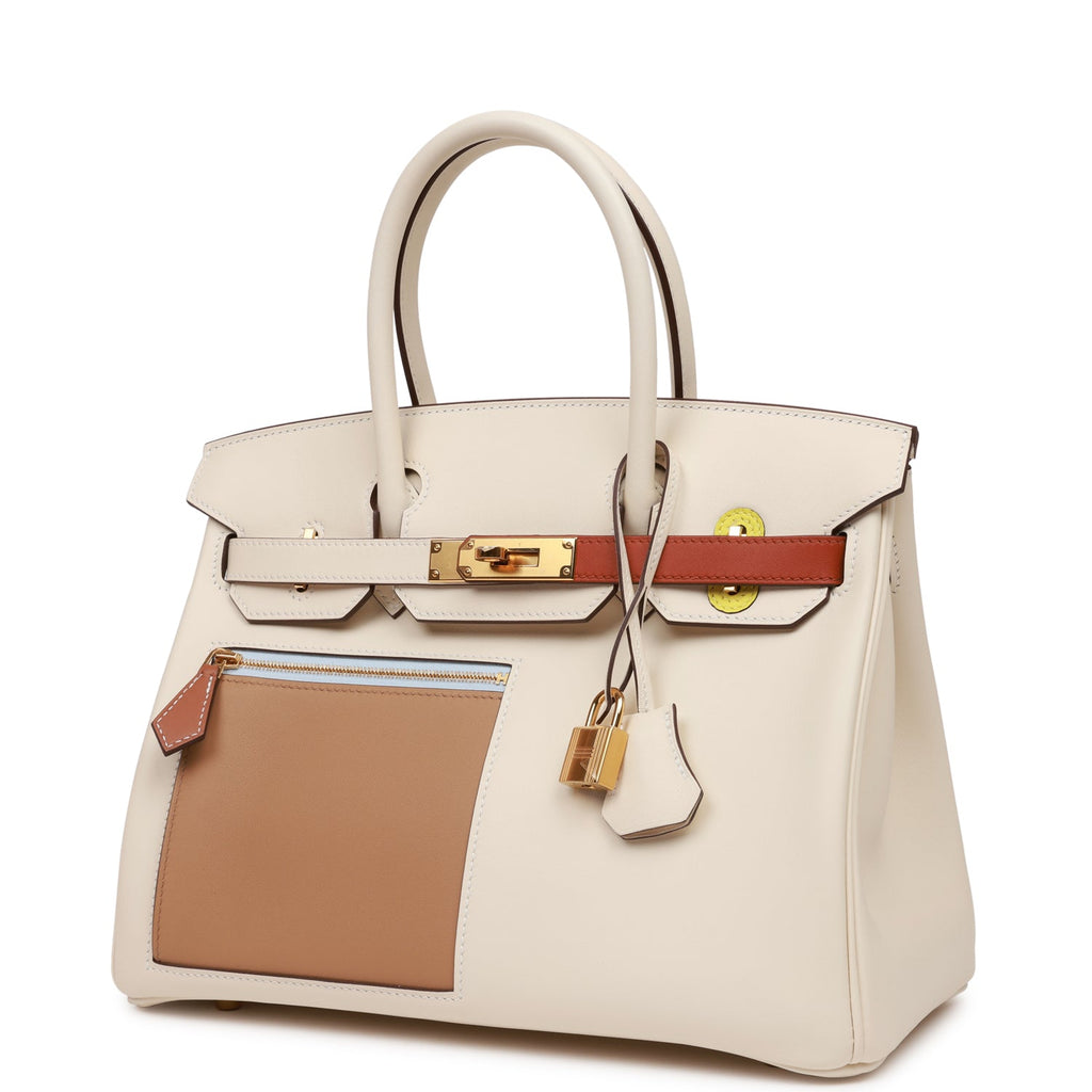 Hermès Colormatic Birkin 30 Nata, Chai and Cuivre Swift GHW