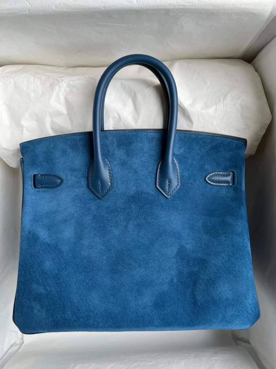 愛馬仕女包定製多少錢價格 Hermes Birkin 25 Doblis Suede麂皮/Swift 銀扣