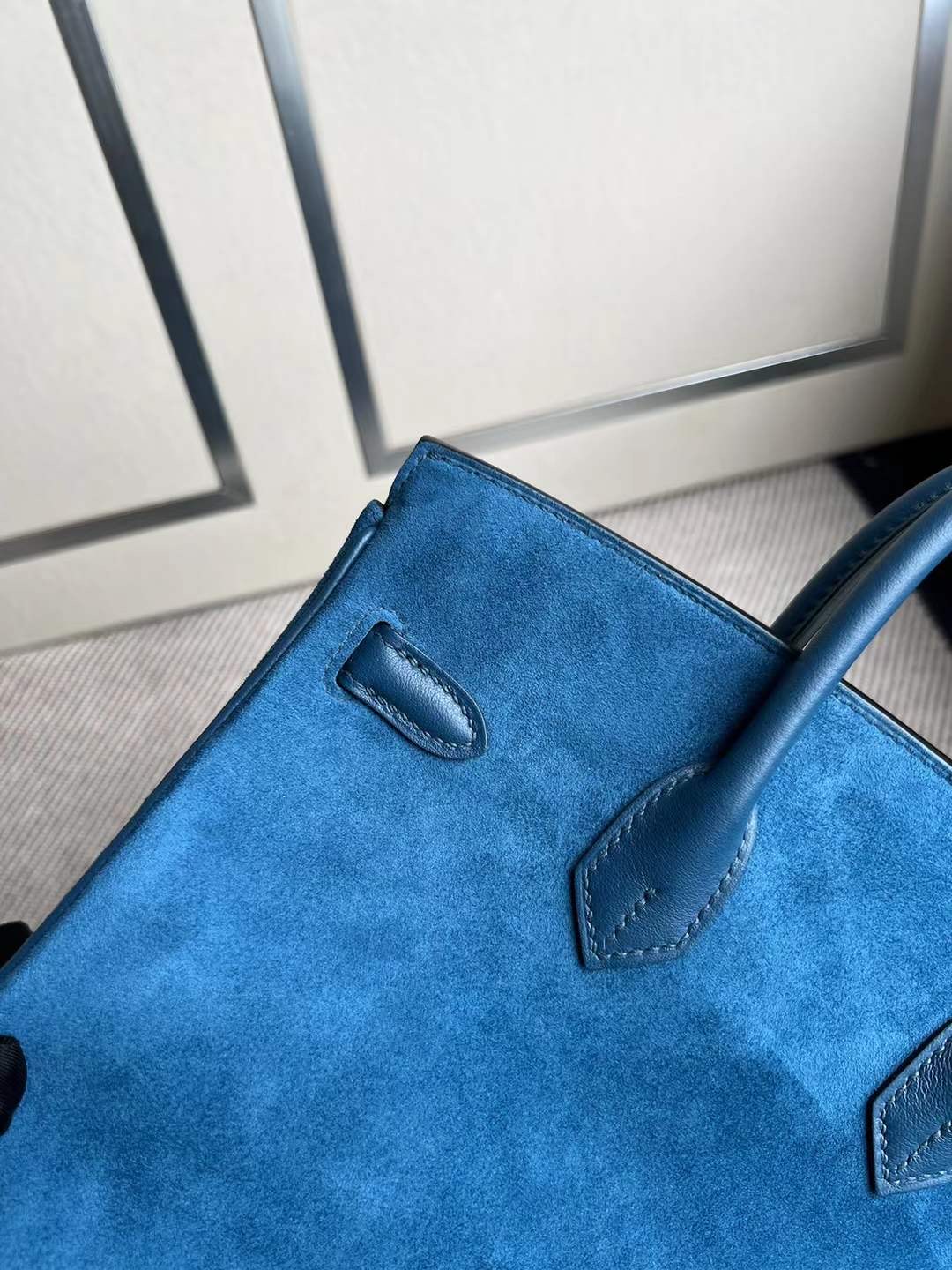 愛馬仕女包定製多少錢價格 Hermes Birkin 25 Doblis Suede麂皮/Swift 銀扣