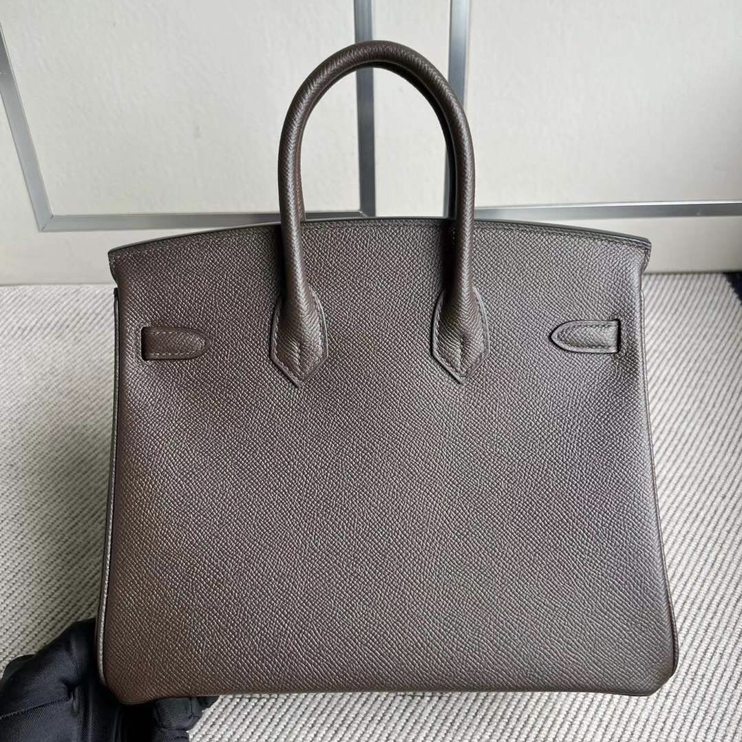 愛馬仕女包價格與圖片 Hermes Birkin 25 Epsom原廠皮Chocolate巧克力銀扣