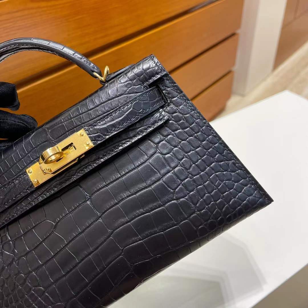 愛馬仕凱莉迷你包專櫃價格查詢 Hermès Kelly mini II 2代 美洲鱷魚黑色