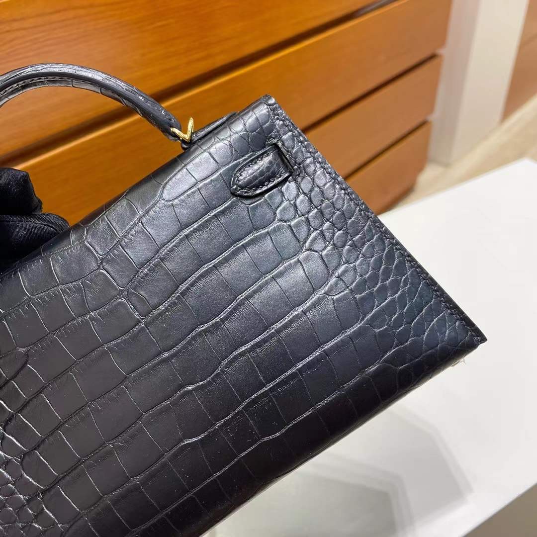 愛馬仕凱莉迷你包專櫃價格查詢 Hermès Kelly mini II 2代 美洲鱷魚黑色