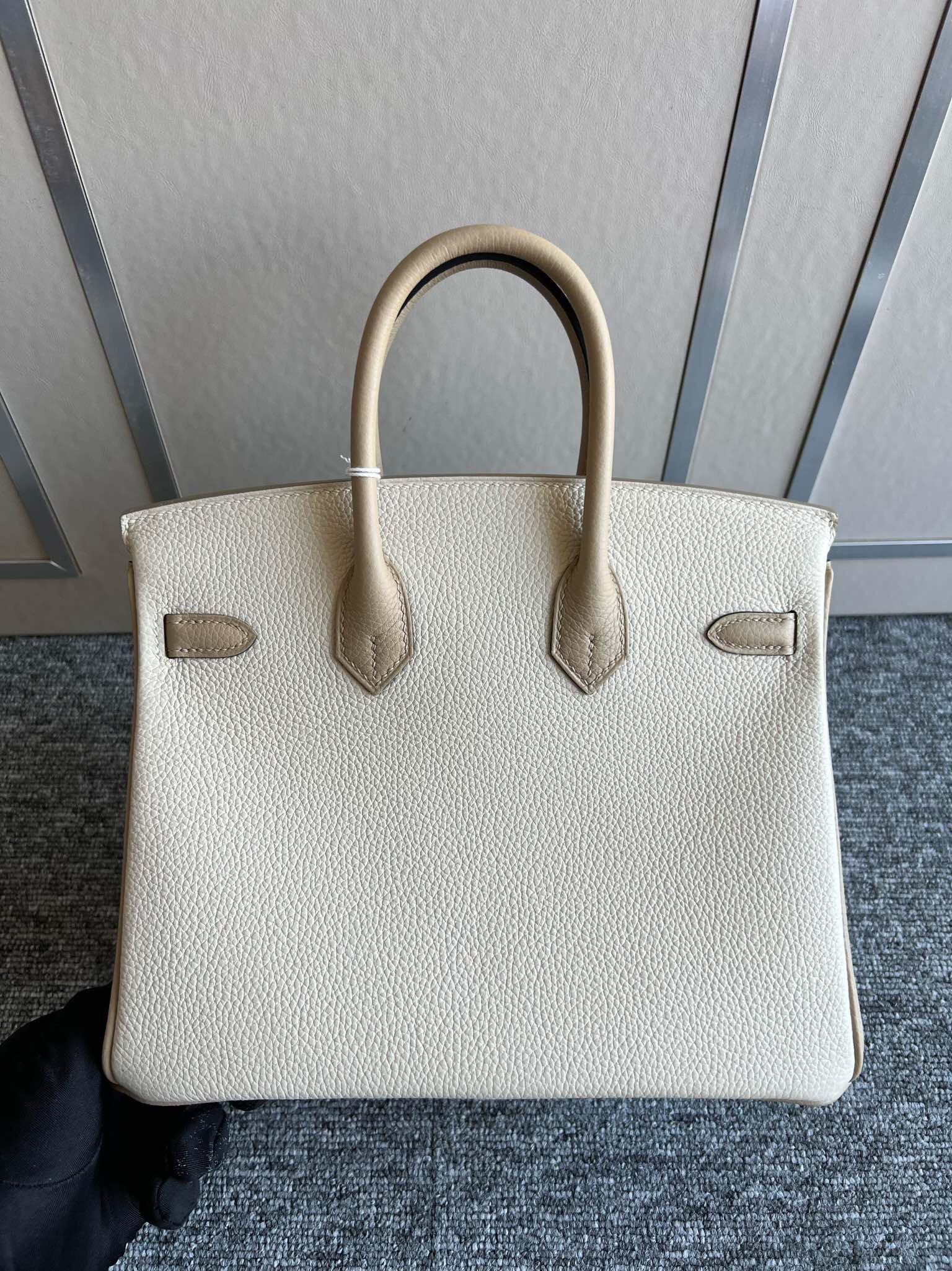 Hermes Birkin 25 HSS Togo 10 Craie 奶昔白/S2 Trench 風衣灰 拉絲金扣