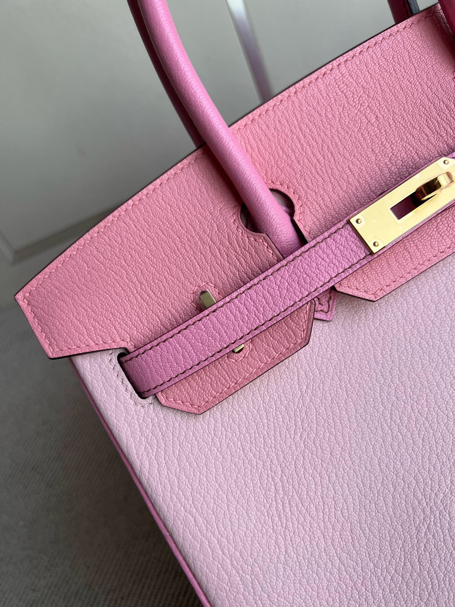 Hermes Birkin 30 HSS Chevre 3Q Rose Sakura/1Q Rose Confetti/5P pink