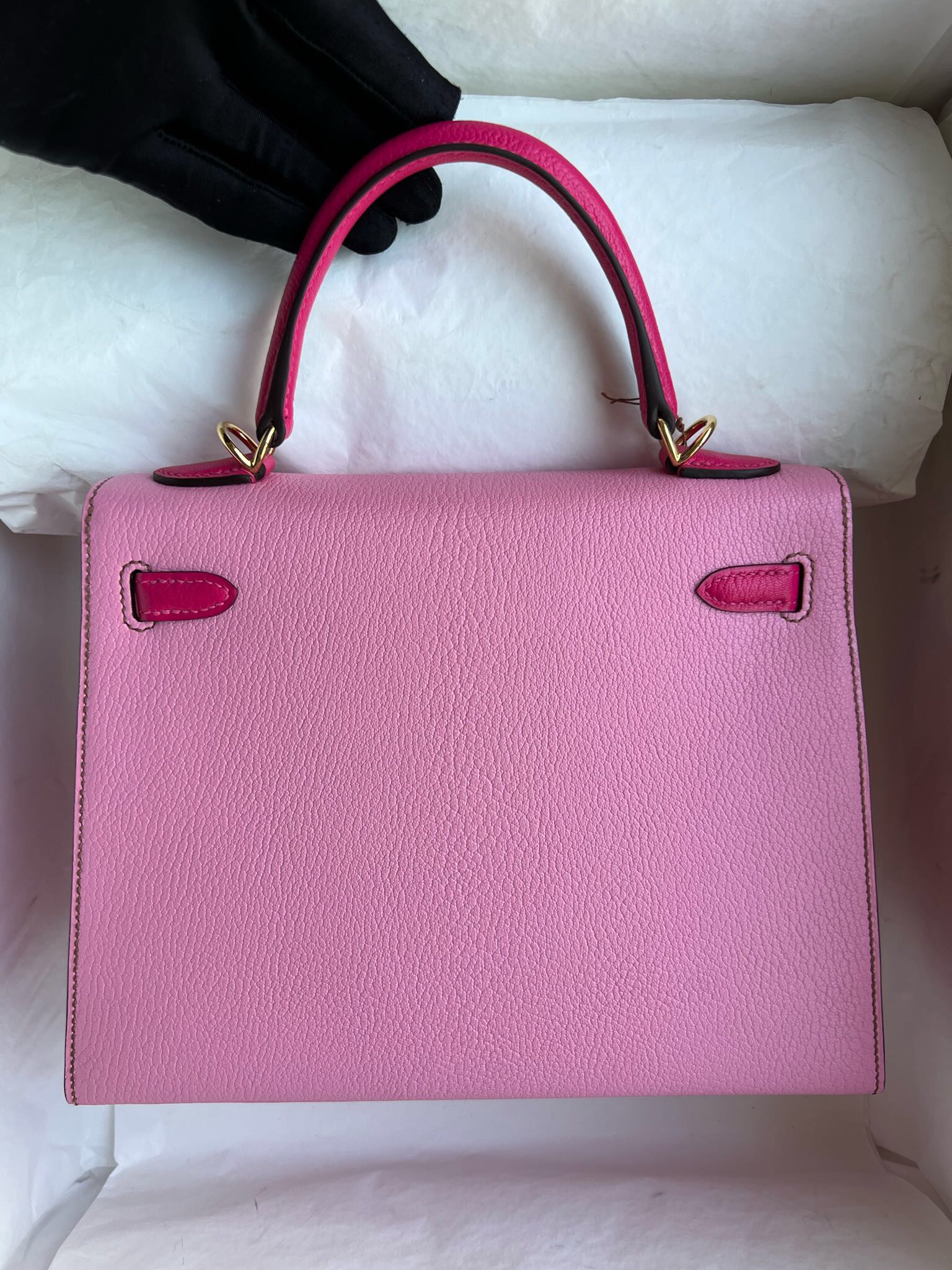 Hermes Kelly 25cm HSS So Chevre 5P pink 櫻花粉/E5 Rose Tyrien 桃红色 金扣