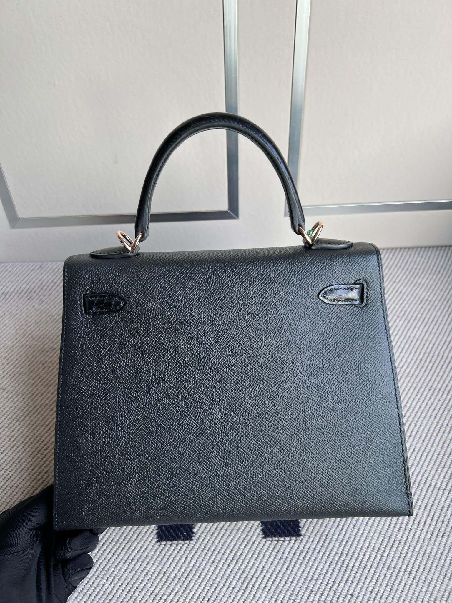 越南愛馬仕凱莉包價格 Hermes Kelly 25 Touch Epsom/89 Black RGHW