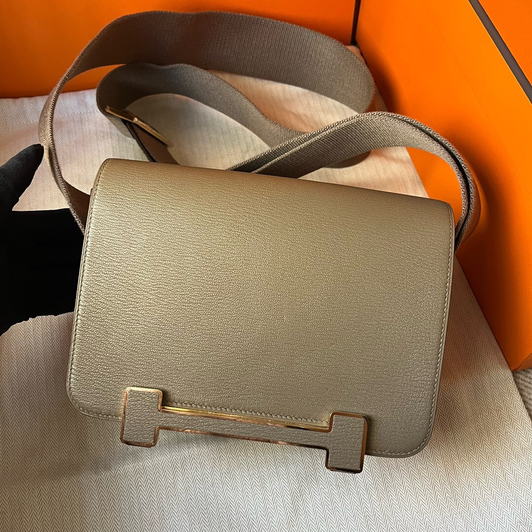 愛馬仕新款木屐包價格 Hermès Geta bag 20 Chevre Mysore 18 Etoupe Stamp U