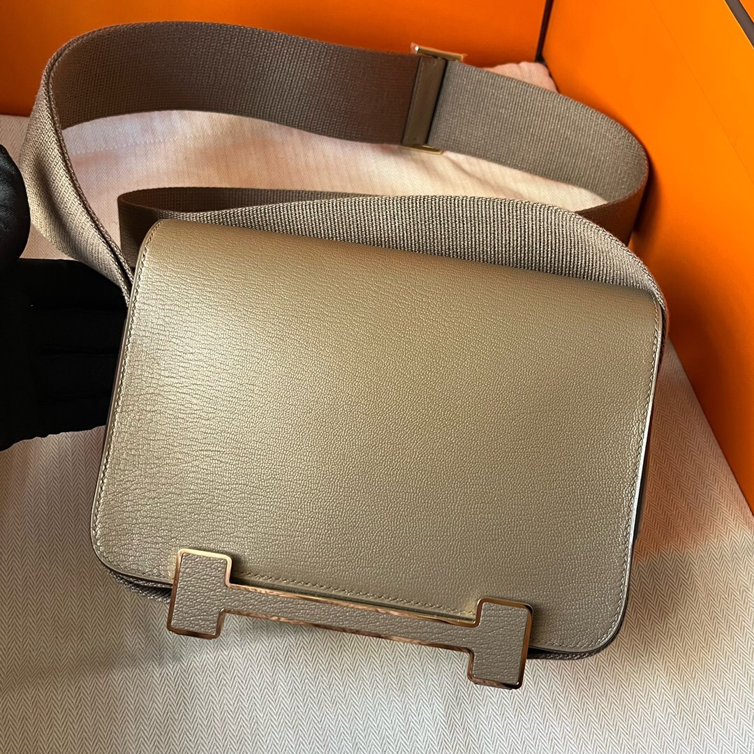 愛馬仕新款木屐包價格 Hermès Geta bag 20 Chevre Mysore 18 Etoupe Stamp U