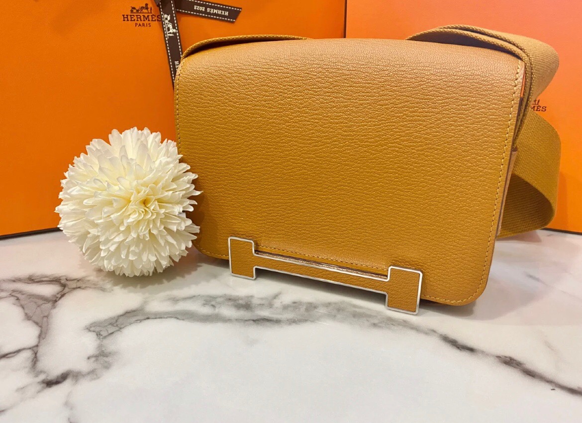 愛馬仕木屐包 臺灣價格 Hermès Geta bag Chevre Mysore CK28 Caramel 焦糖色