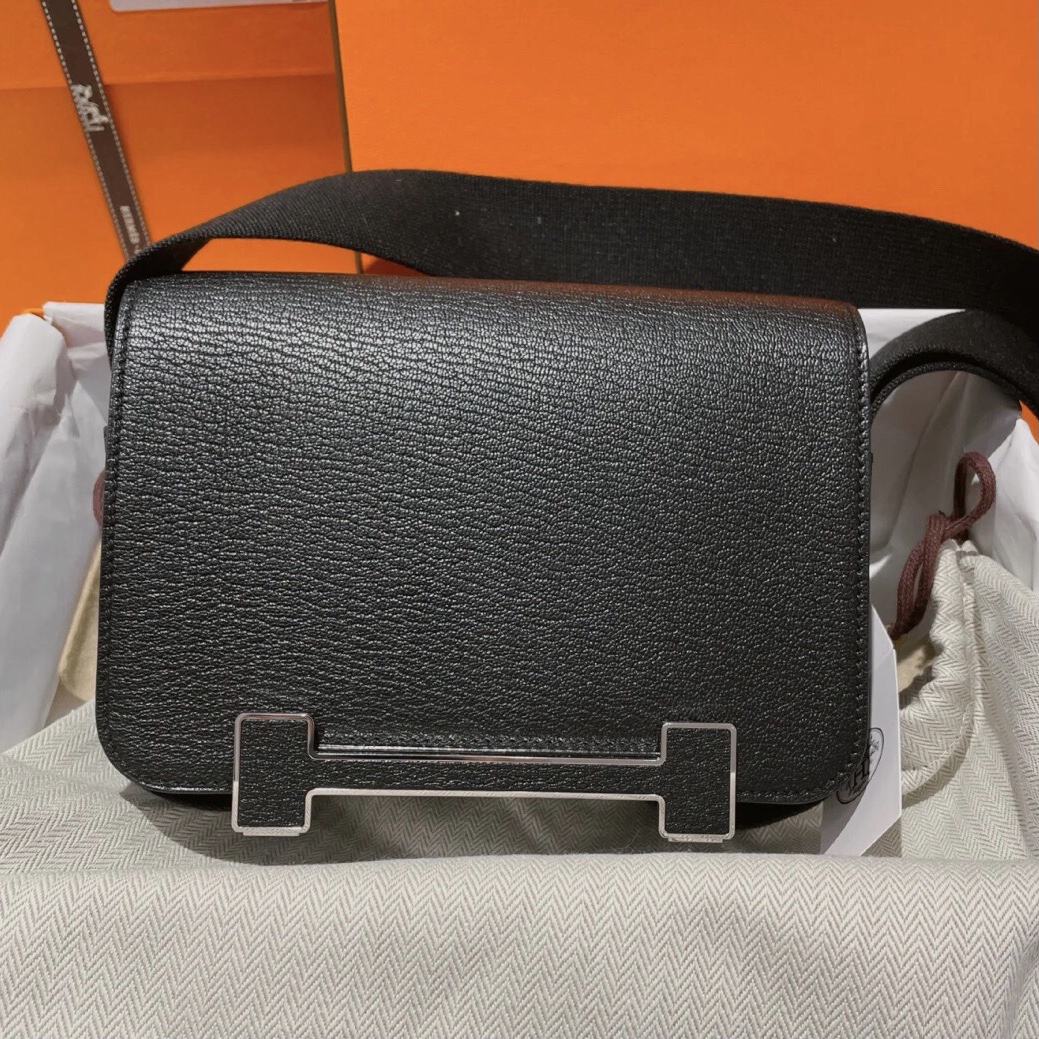 愛馬仕木屐包香港臺灣價格 Hermès Geta bag Chevre Mysore CK89 Noir 黑色