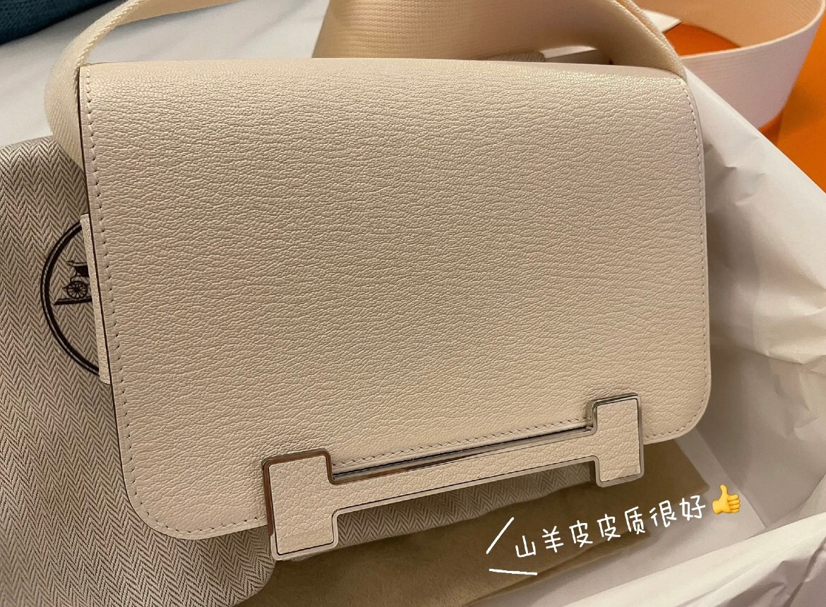 愛馬仕官網木屐包 Hermès Geta bag Chevre Mysore i2 Nata 奶油白金扣