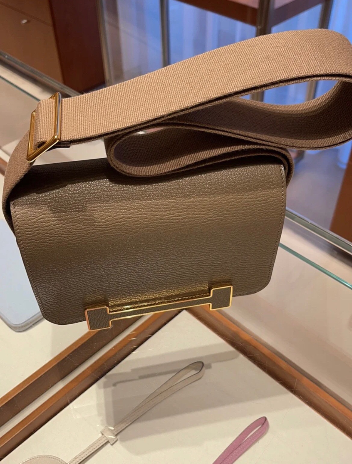 愛馬仕新款包包木屐包 Hermès Geta bag Chevre Mysore CK18大象灰 Etoupe