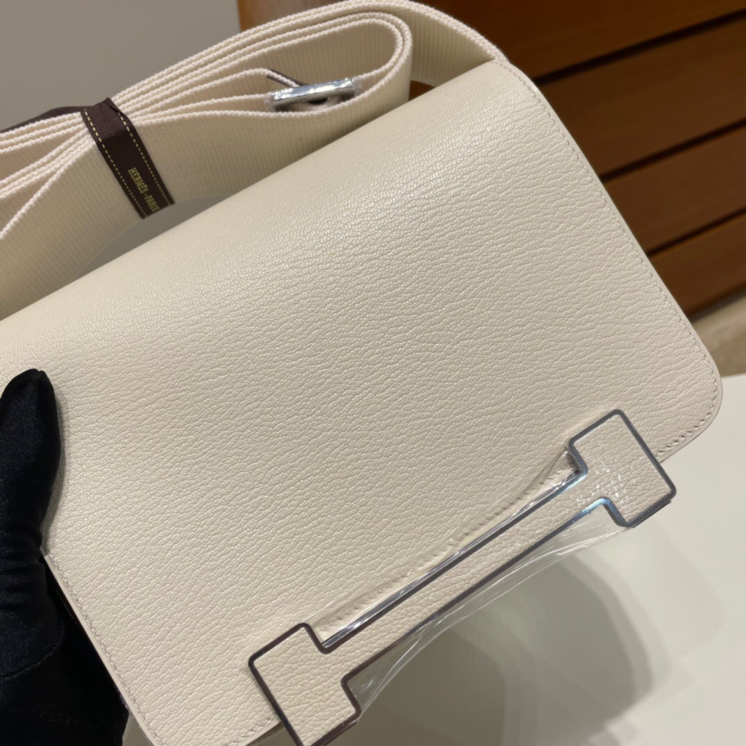 愛馬仕木屐包價格 Hermès Geta bag Chevre Mysore i2 Nata 奶油白 山羊皮