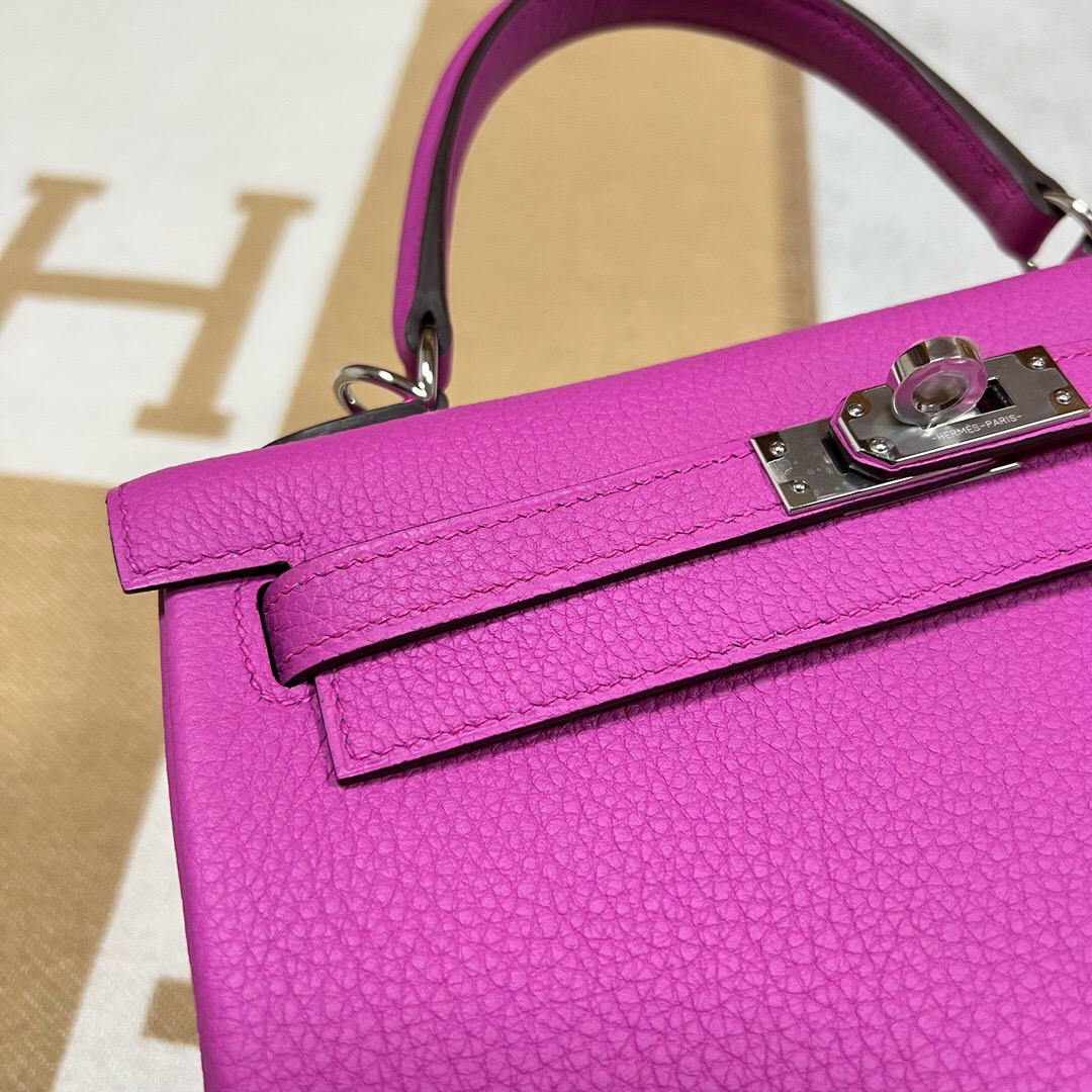 愛馬仕凱莉包 Hermes kelly 25 Togo 9I Rose Magnolia 玉蘭粉 銀色五金