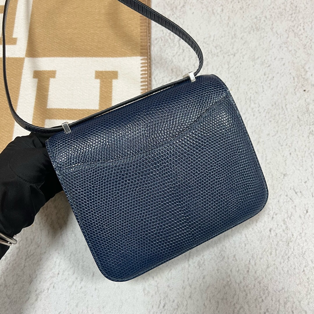 新加坡愛馬仕包包 Hermès Constance 18 Lizard 蜥蜴皮 73 Blue Sapphire 寶石藍