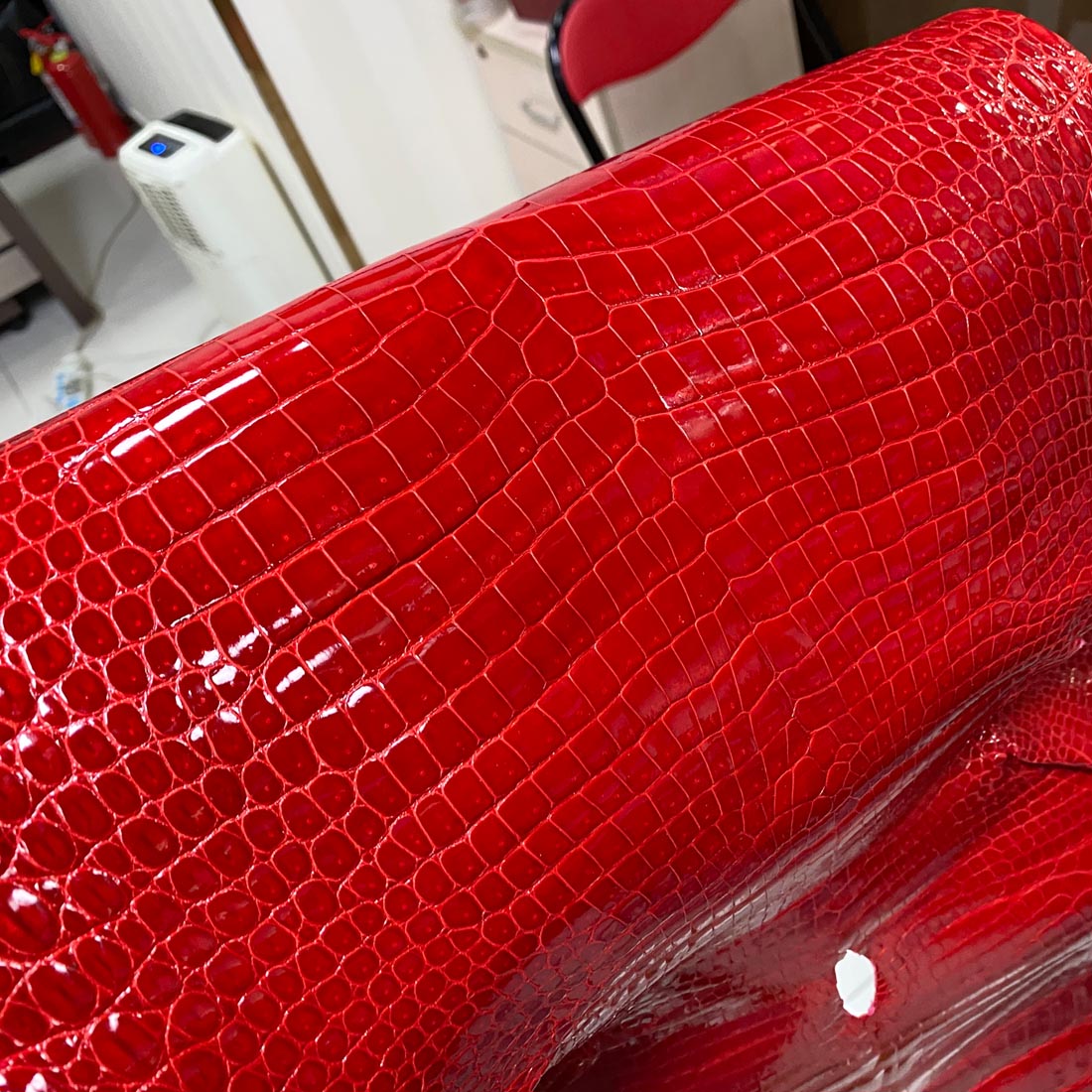 愛馬仕 Hermes Birkin 25 Sellier 外縫 亮面倒V 澳洲灣鱷S3 Rouge de coeur心紅色金扣