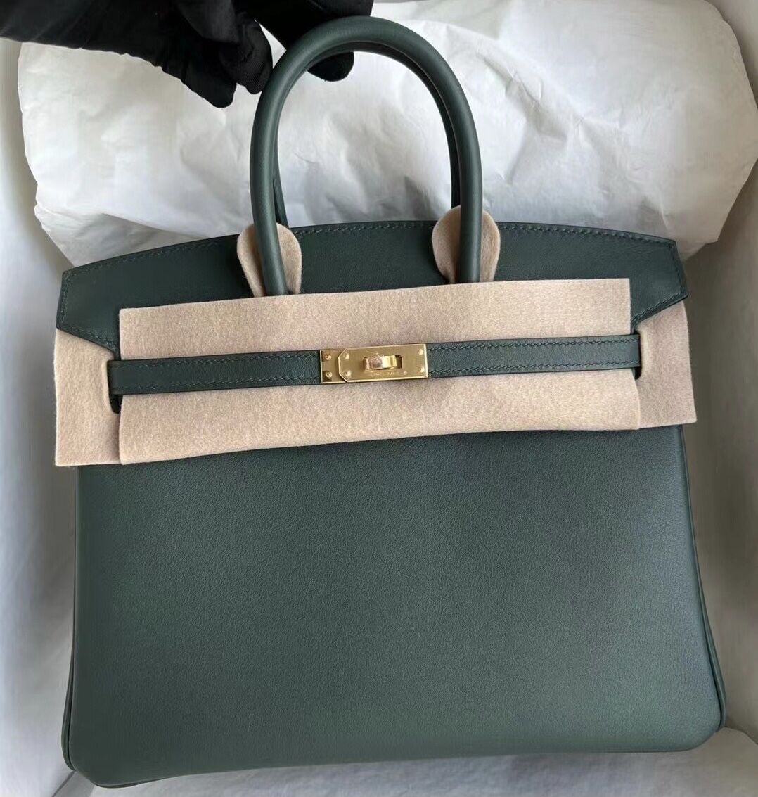 新加坡愛馬仕官網 Hermes Price and pictures Birkin 25 Swift Vert Cypress 松柏綠金扣