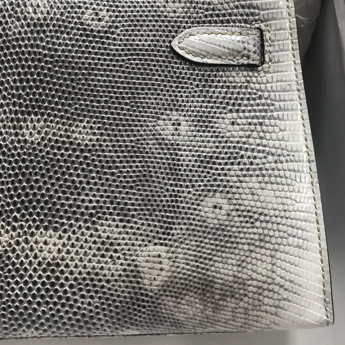 Hermès MiniKelly Pochette 1B Ombre Lizard 進口蜥蜴皮 自然色蜥蜴 銀扣