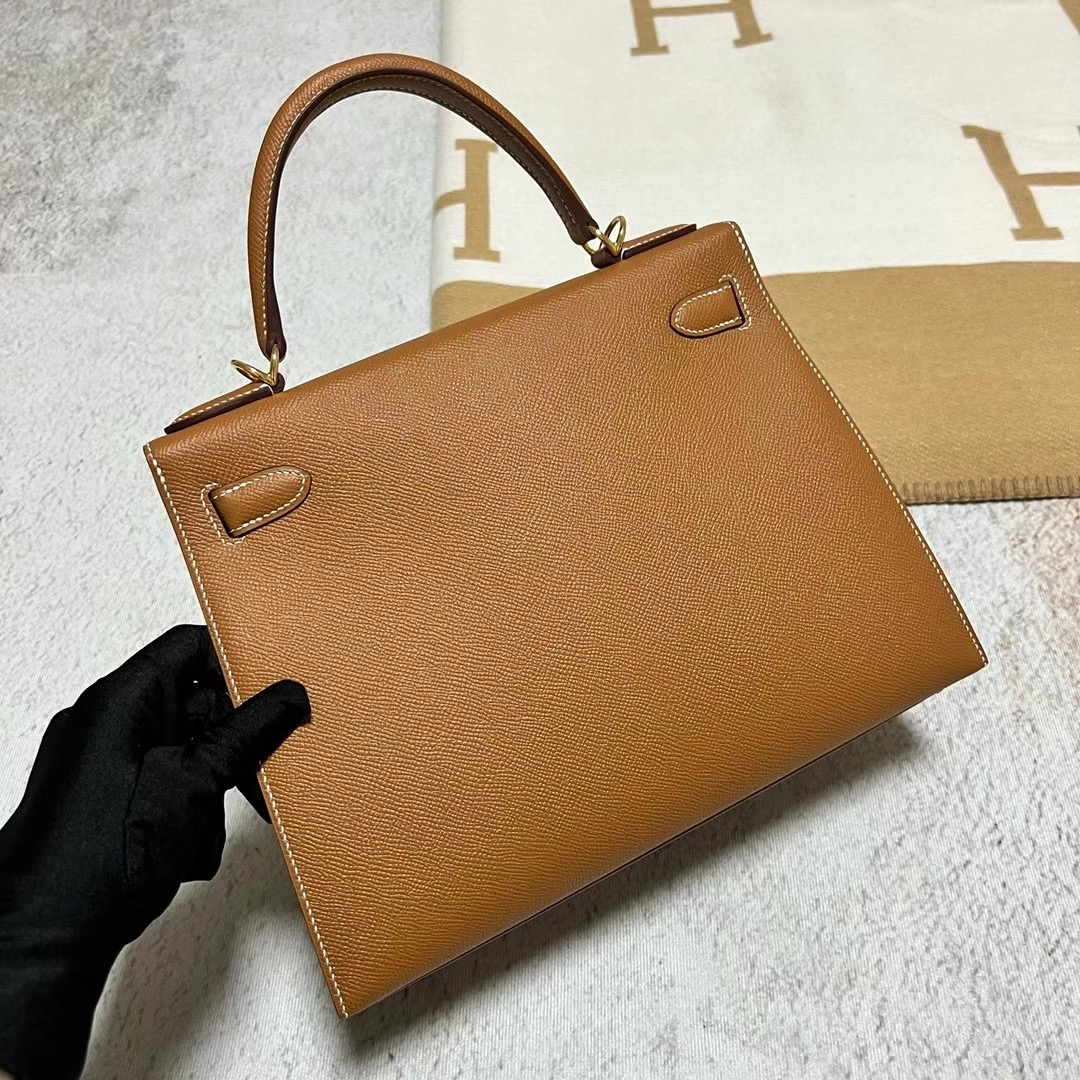 新加坡愛馬仕凱莉包多少錢 Hermes Kelly 25 Epsom Gold 金棕色 金扣