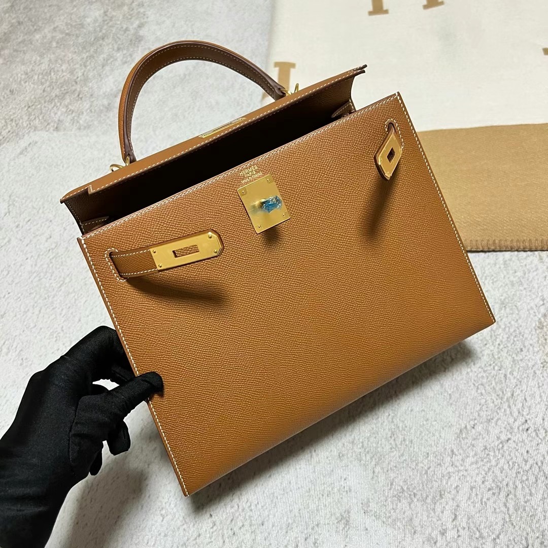 新加坡愛馬仕凱莉包多少錢 Hermes Kelly 25 Epsom Gold 金棕色 金扣