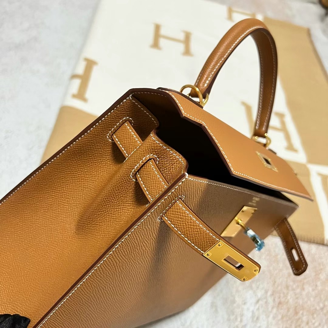 新加坡愛馬仕凱莉包多少錢 Hermes Kelly 25 Epsom Gold 金棕色 金扣