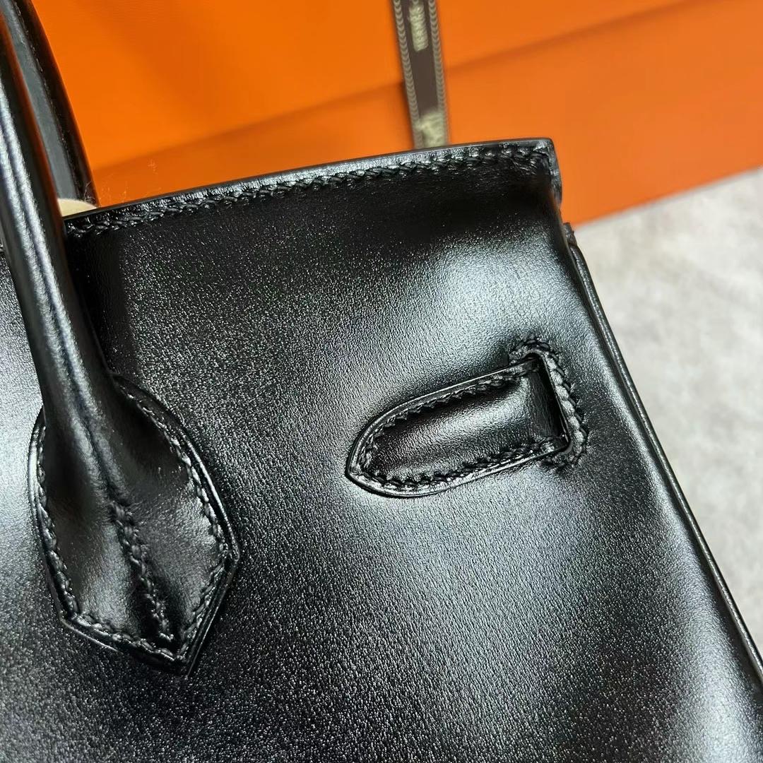 愛馬仕鉑金包 Hermes Birkin 30cm Box Calf CK89 Noir 黑色 銀扣