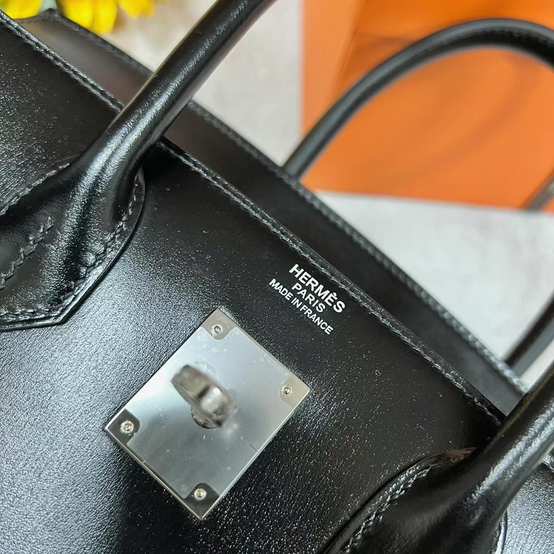 愛馬仕鉑金包 Hermes Birkin 30cm Box Calf CK89 Noir 黑色 銀扣