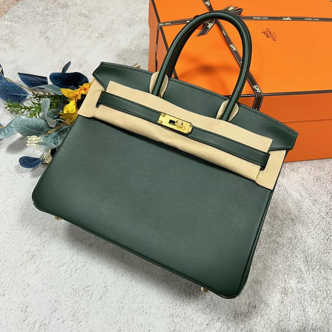 愛馬仕鉑金包2023刻印 B刻 Hermes Birkin 30 Swift 6O Vert Cypress 松柏綠金扣