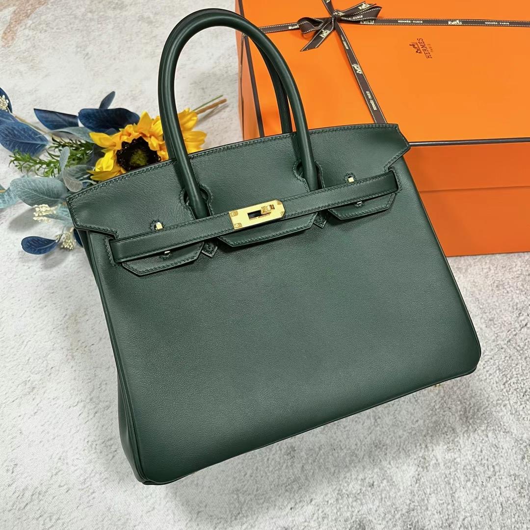 愛馬仕鉑金包2023刻印 B刻 Hermes Birkin 30 Swift 6O Vert Cypress 松柏綠金扣