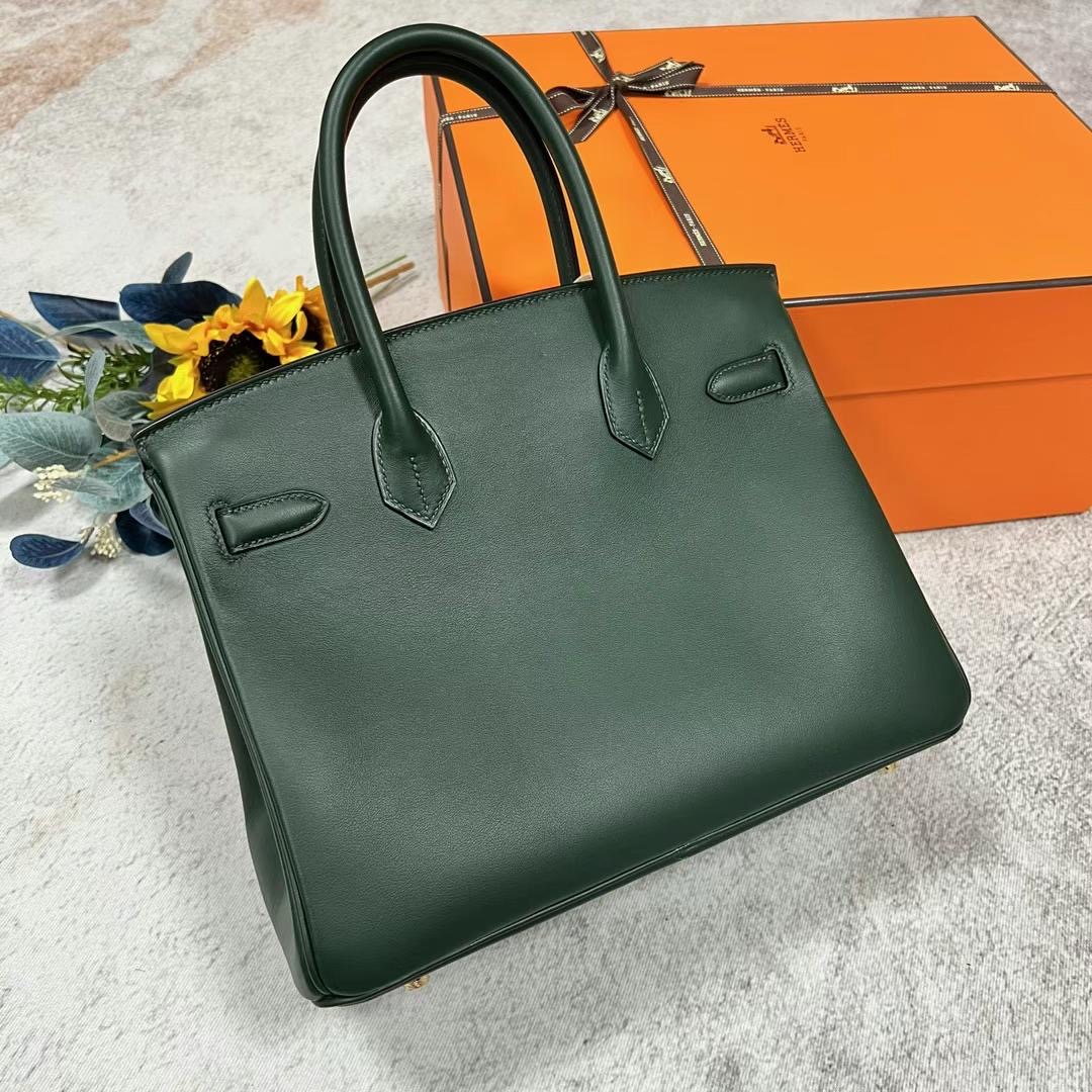 愛馬仕鉑金包2023刻印 B刻 Hermes Birkin 30 Swift 6O Vert Cypress 松柏綠金扣