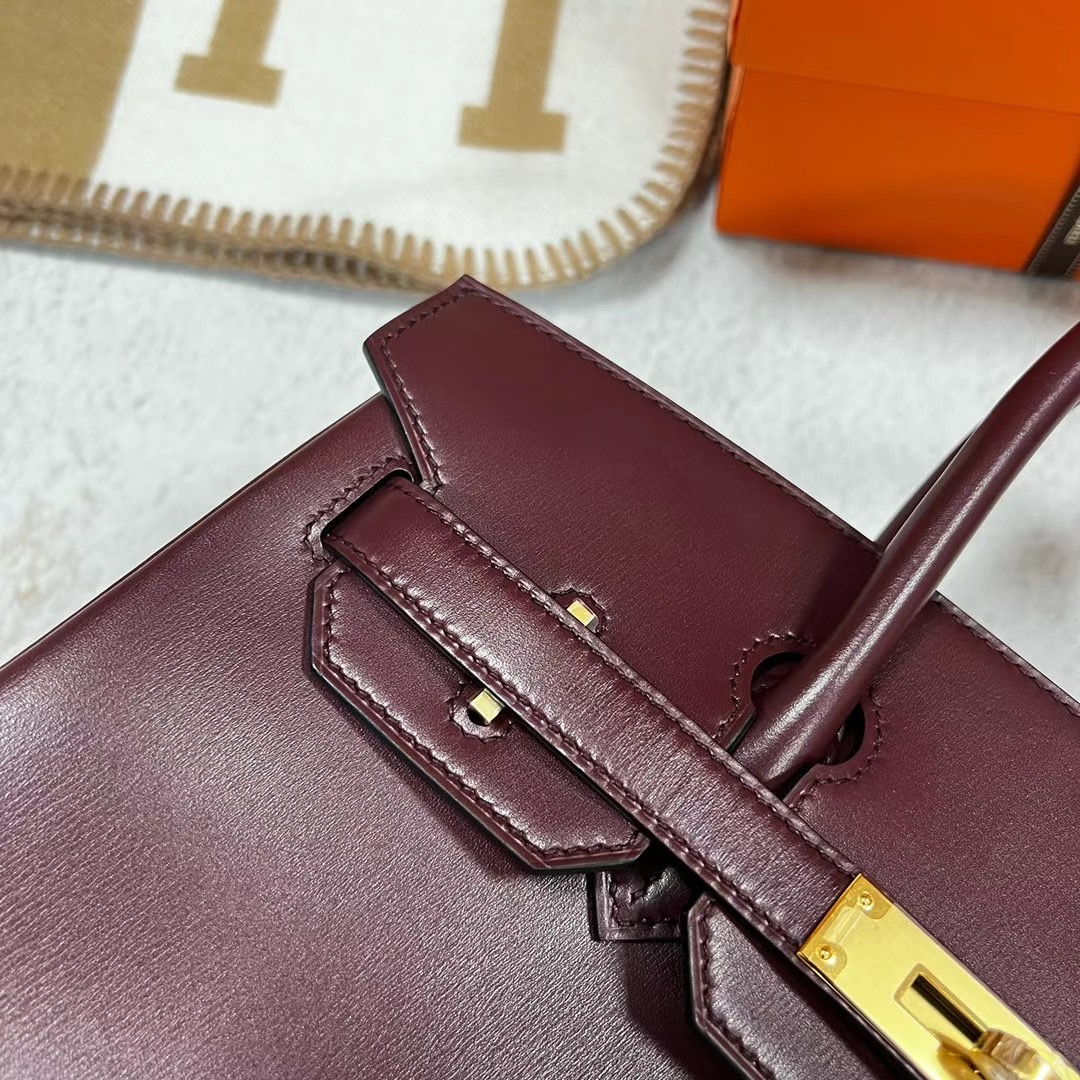 愛馬仕2023什麼刻印 B刻 Hermes Birkin 30 Box Calf 波爾多酒紅 Bordeaux 金扣