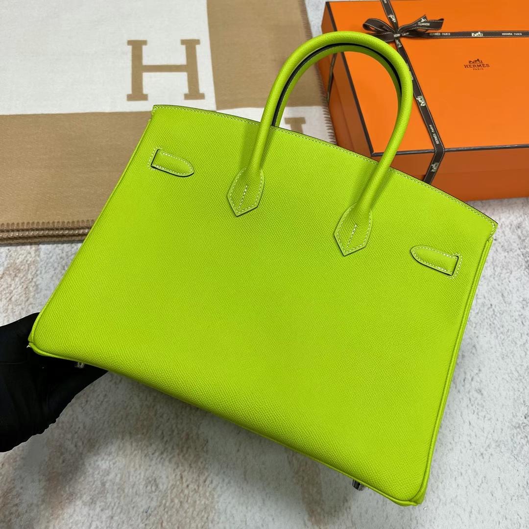 愛馬仕2023刻印 B刻 Hermes Birkin 35 Epsom 6R Kiwi 奇異果綠 銀扣