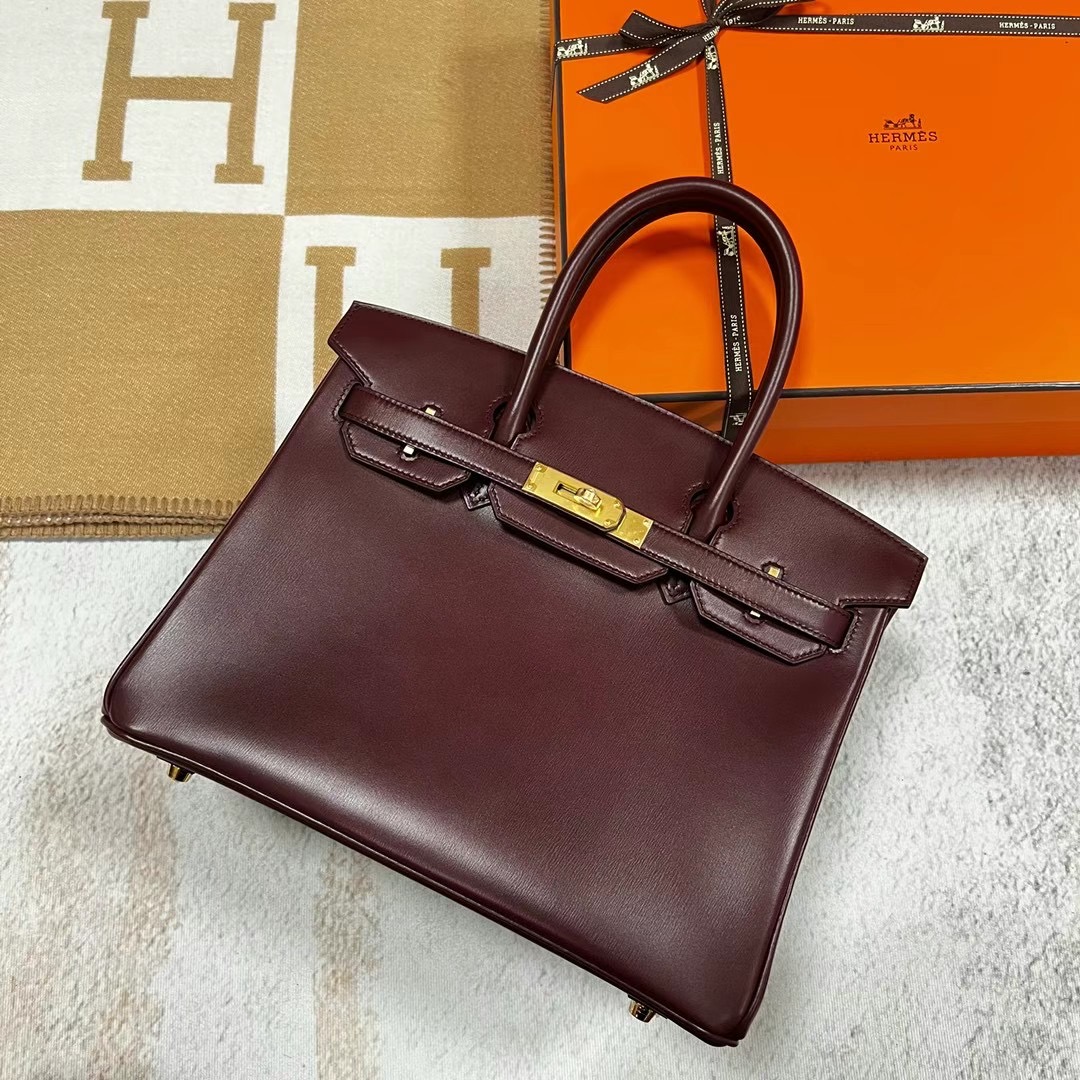 愛馬仕2023什麼刻印 B刻 Hermes Birkin 30 Box Calf 波爾多酒紅 Bordeaux 金扣