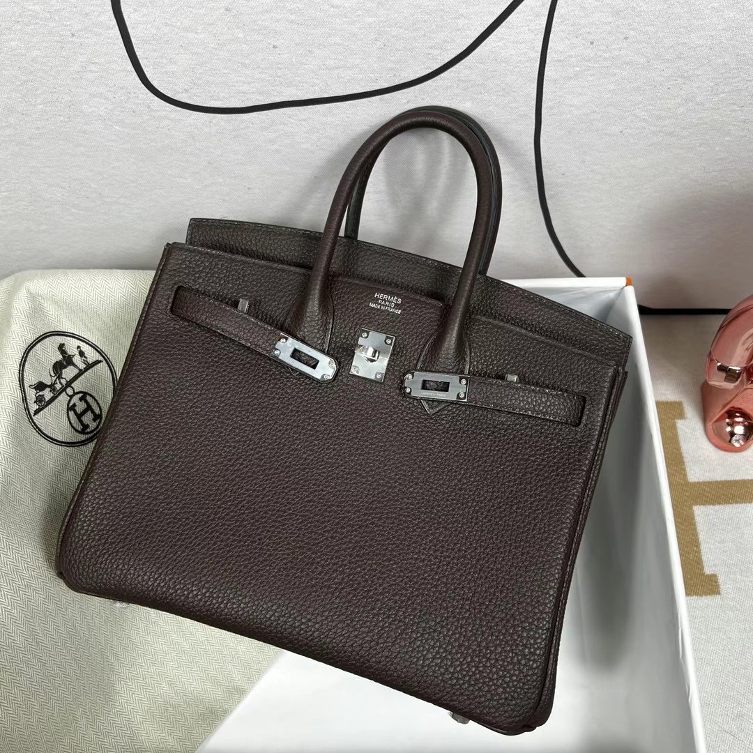 愛馬仕2023刻印 Hermes Birkin 25 Togo CK41 Havane 哈瓦那咖啡色 內拼 金棕色銀扣