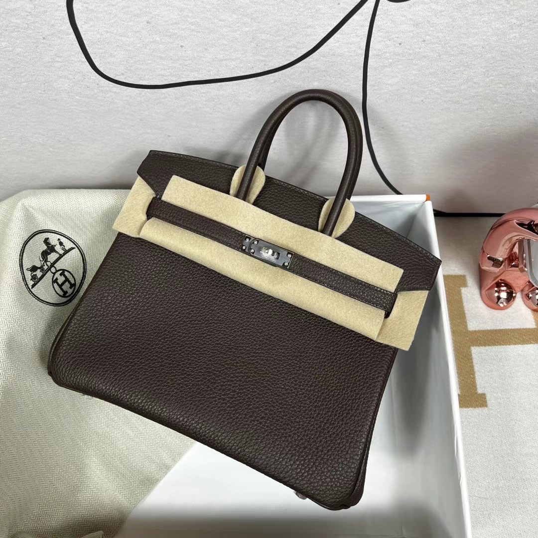 愛馬仕2023刻印 Hermes Birkin 25 Togo CK41 Havane 哈瓦那咖啡色 內拼 金棕色銀扣