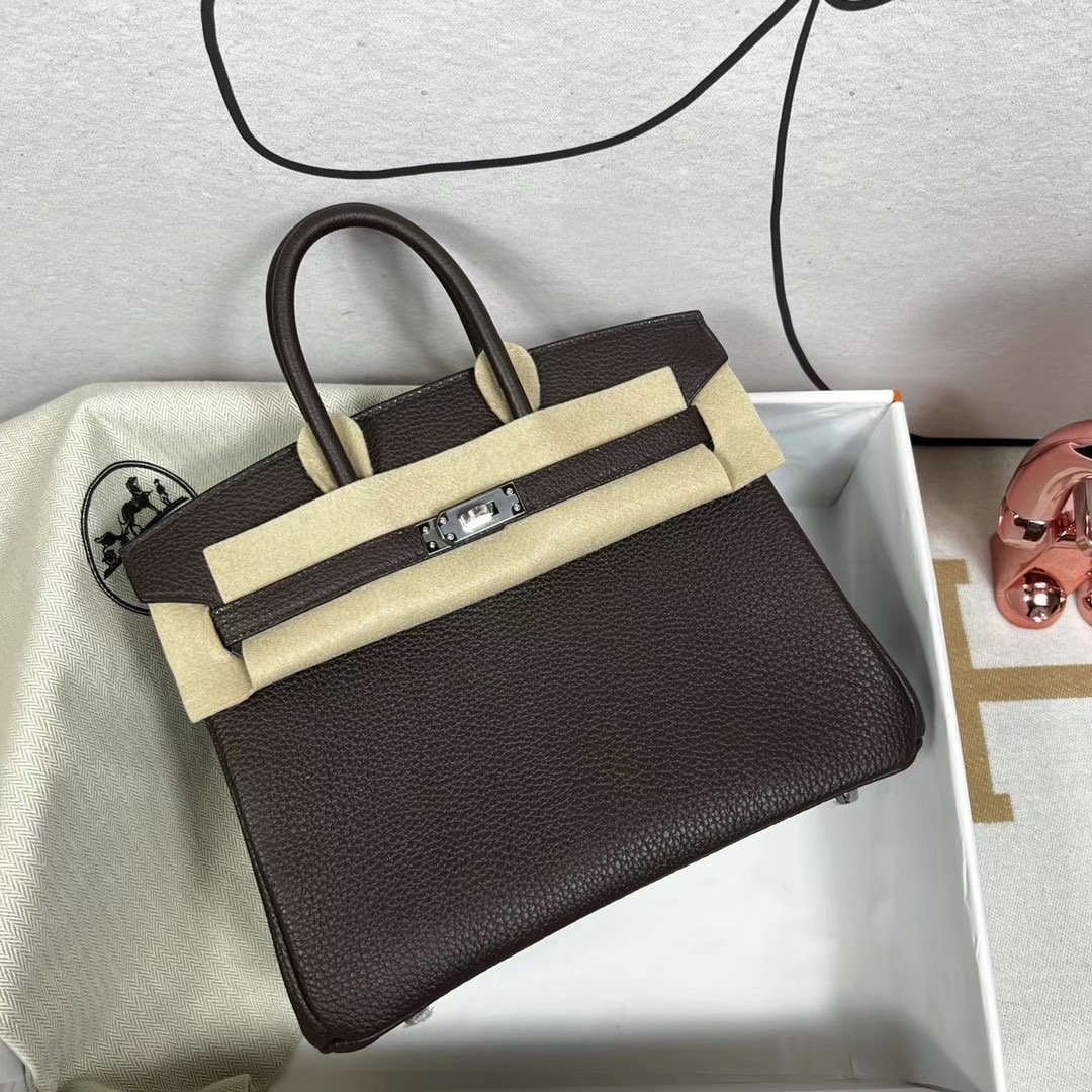 愛馬仕2023刻印 Hermes Birkin 25 Togo CK41 Havane 哈瓦那咖啡色 內拼 金棕色銀扣