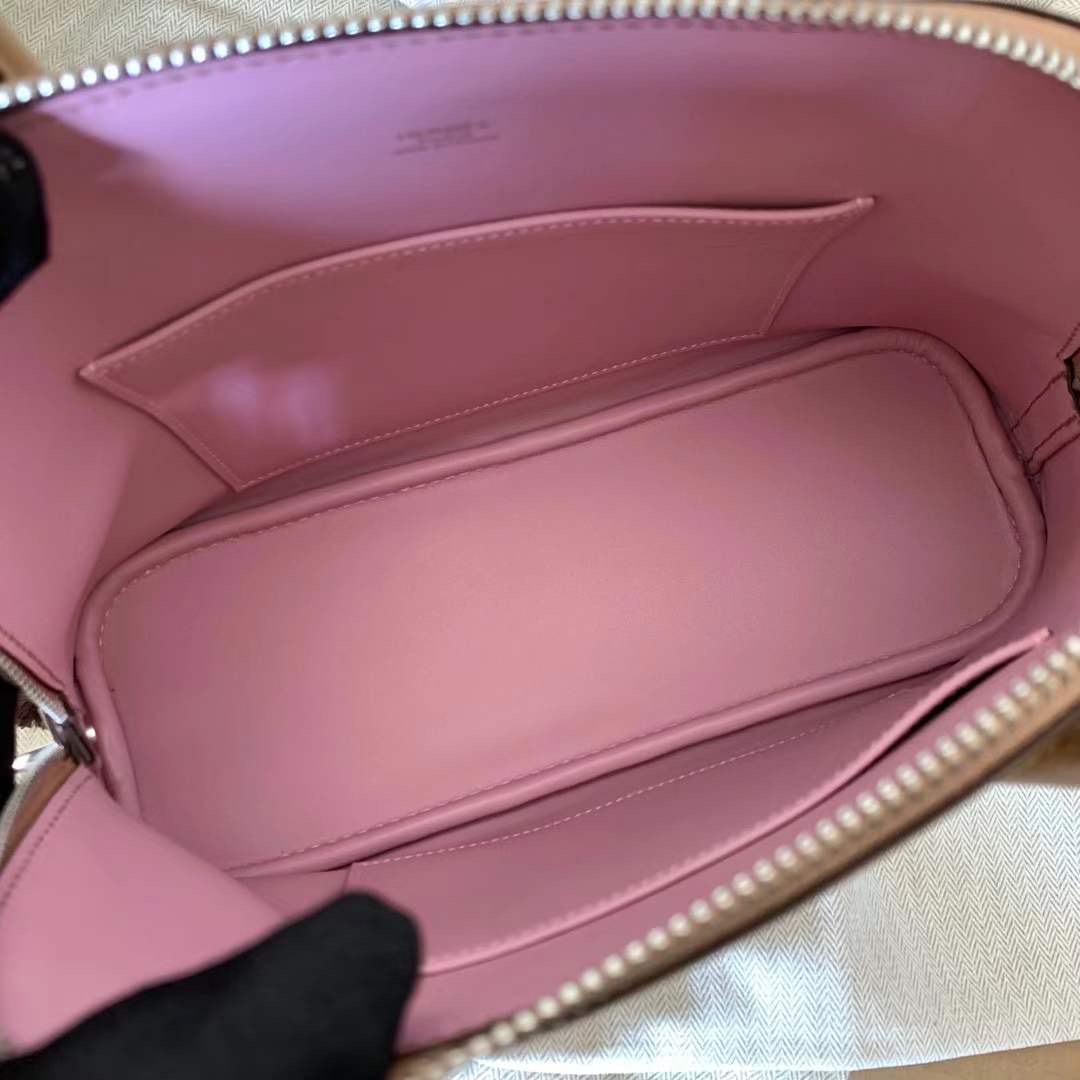 愛馬仕保齡球包的刻印在哪裏 Hermes Bolide 25 Evercolor Chai 內拼 X9 錦葵紫銀扣
