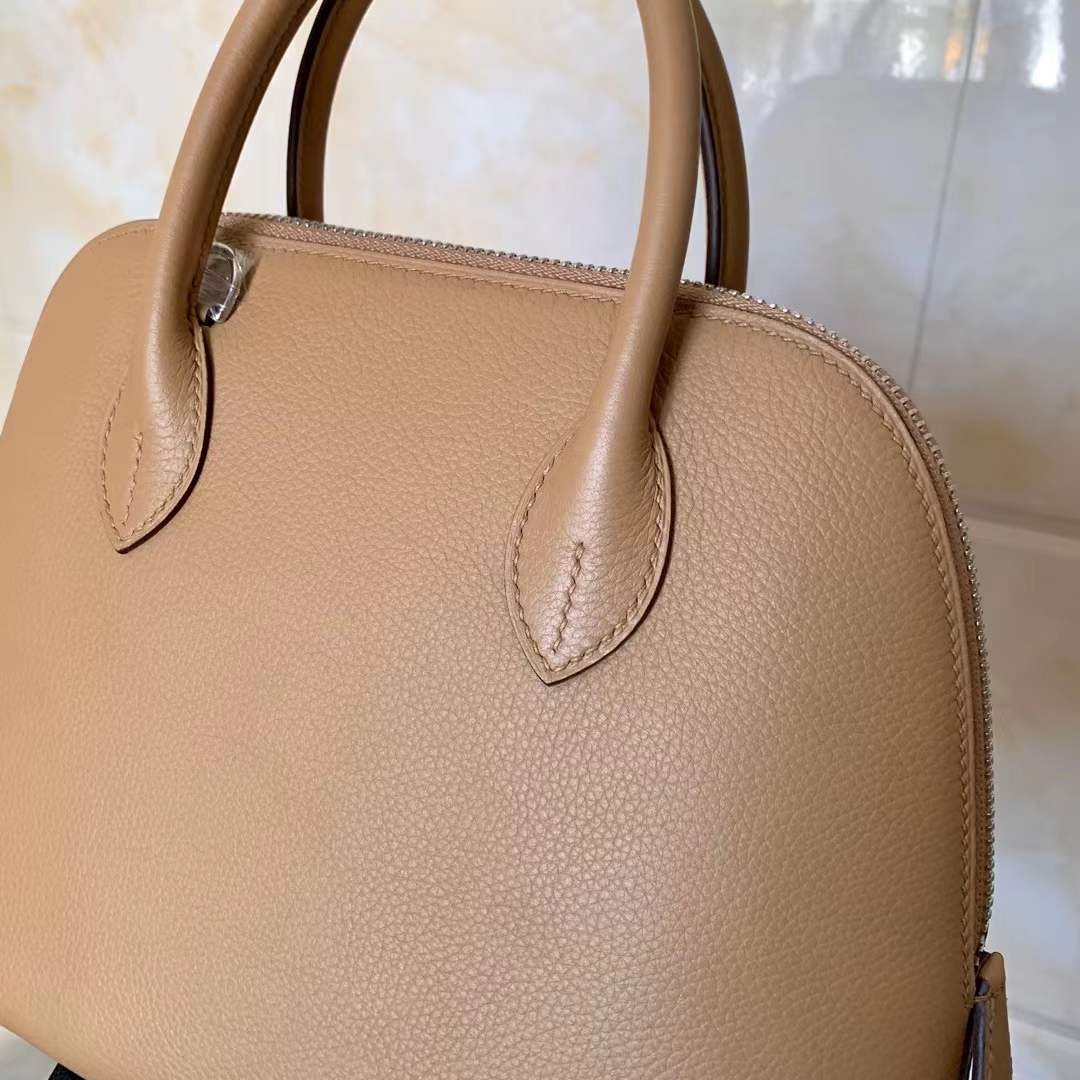 愛馬仕保齡球包的刻印在哪裏 Hermes Bolide 25 Evercolor Chai 內拼 X9 錦葵紫銀扣