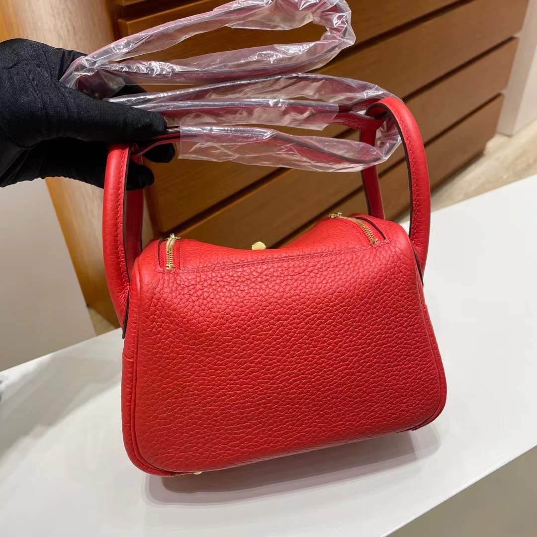 愛馬仕各國官方網站網址 Hermès Lindy Mini S3 Rouge de coeur 心紅色 Taurillon Clemence