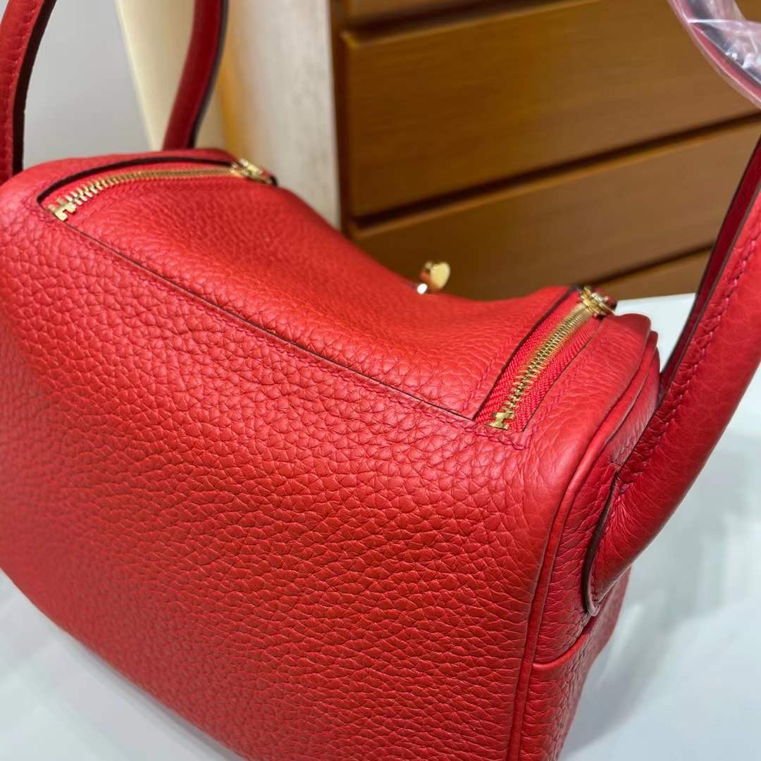 愛馬仕各國官方網站網址 Hermès Lindy Mini S3 Rouge de coeur 心紅色 Taurillon Clemence