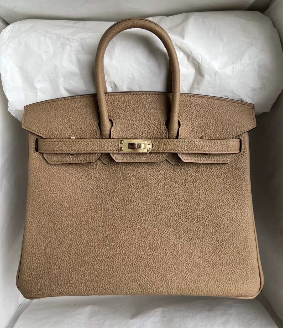 馬來西亞愛馬仕專賣店 Hermes Birkin 25 Togo 0M Chai 瑪薩拉茶色 金扣