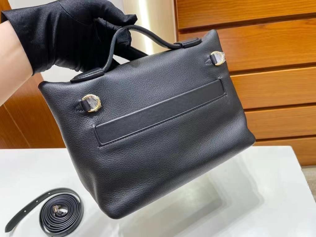 愛馬仕mini2424 香港 臺灣網站價格及圖片 Hermes Mini 24/24 Evercolor拼Swift Noir黑色金扣