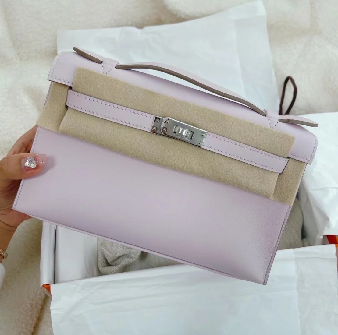 愛馬仕迷你凱莉包 Hermes Mini kelly Pochette Swift 09 Mauve Pale夢幻粉紫0S Vert Fizz氣泡綠色