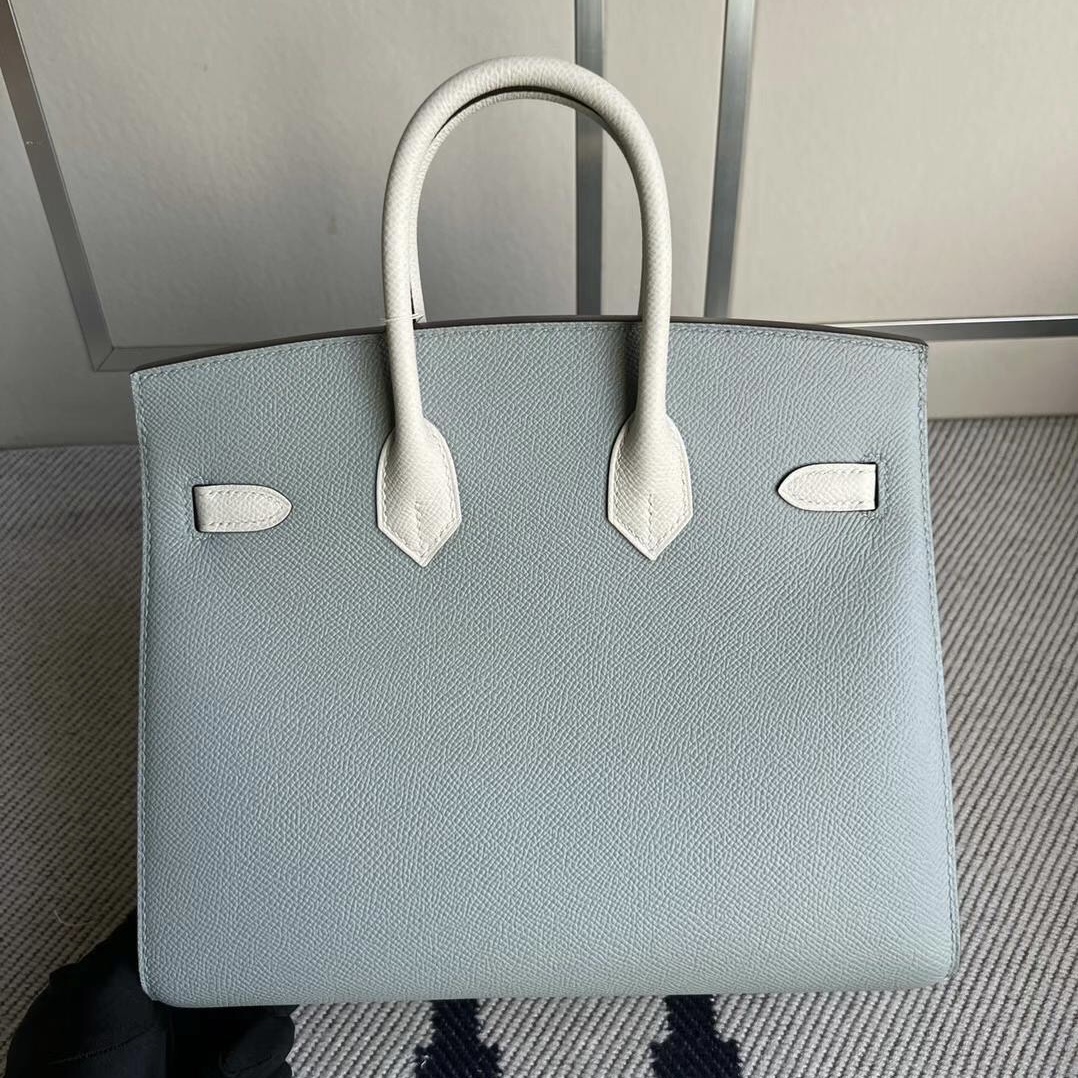 愛馬仕鉑金包拼色新加坡價格圖片 Hermes Birkin 25 HSS Sellier Epsom Bleu Glacier Craie 金扣