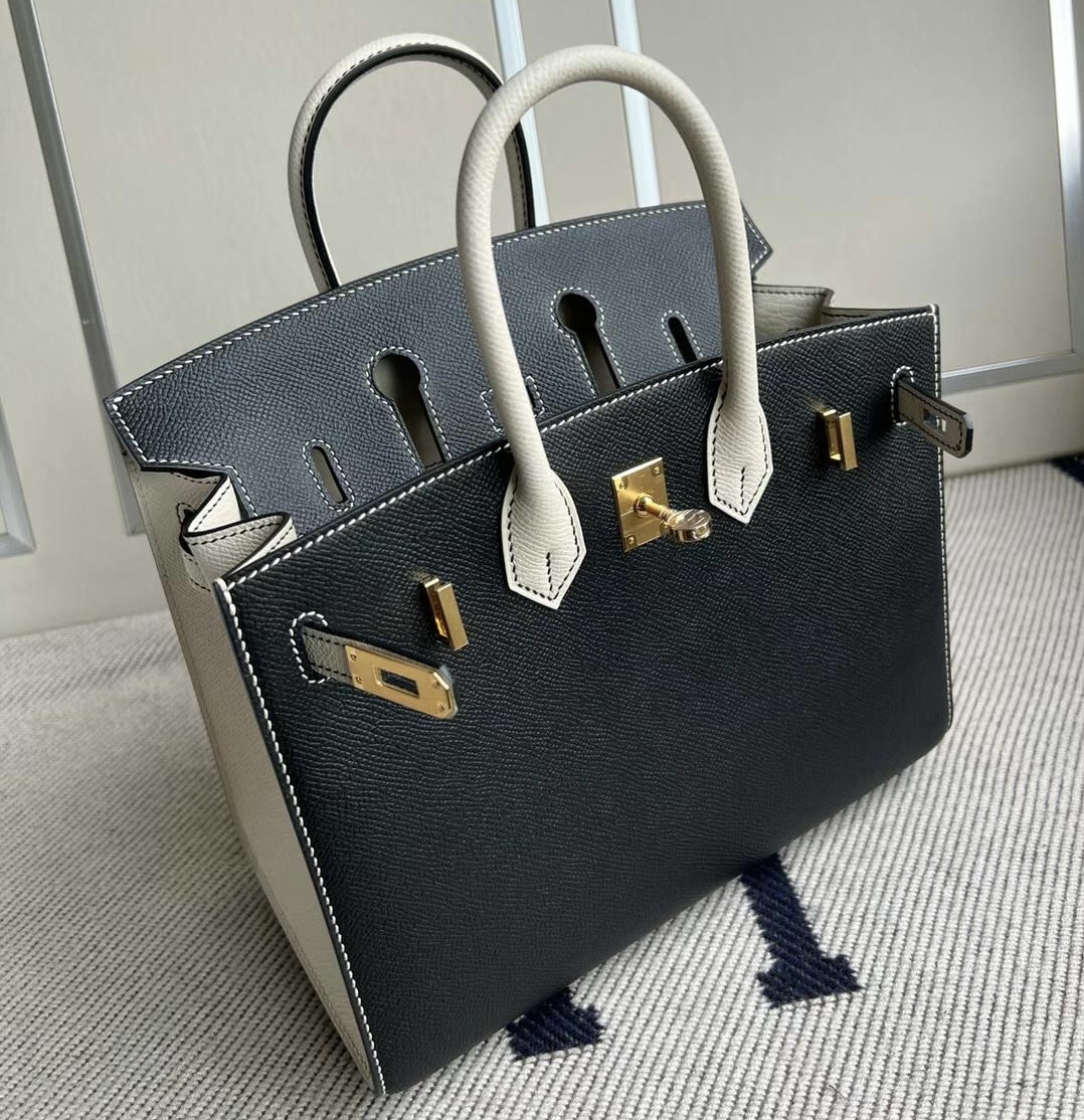 愛馬仕鉑金包拼色新加坡價格圖片Hermes Birkin 25 HSS Sellier Epsom Noir nata金扣