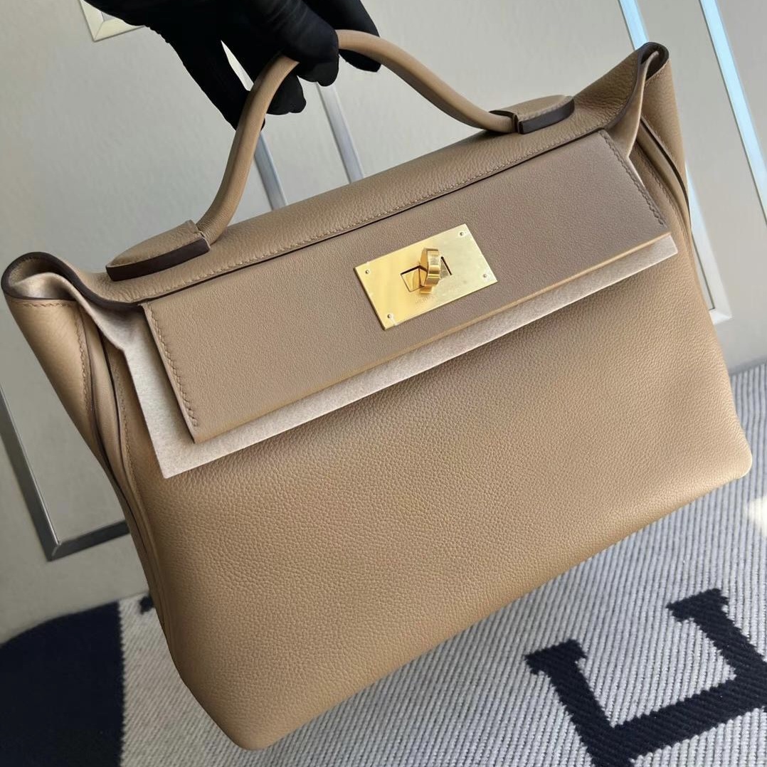 愛馬仕2424 29香港 臺灣網站 Hermes Kelly24/24 29 Maurice And Swift Chai 瑪薩拉茶色金扣