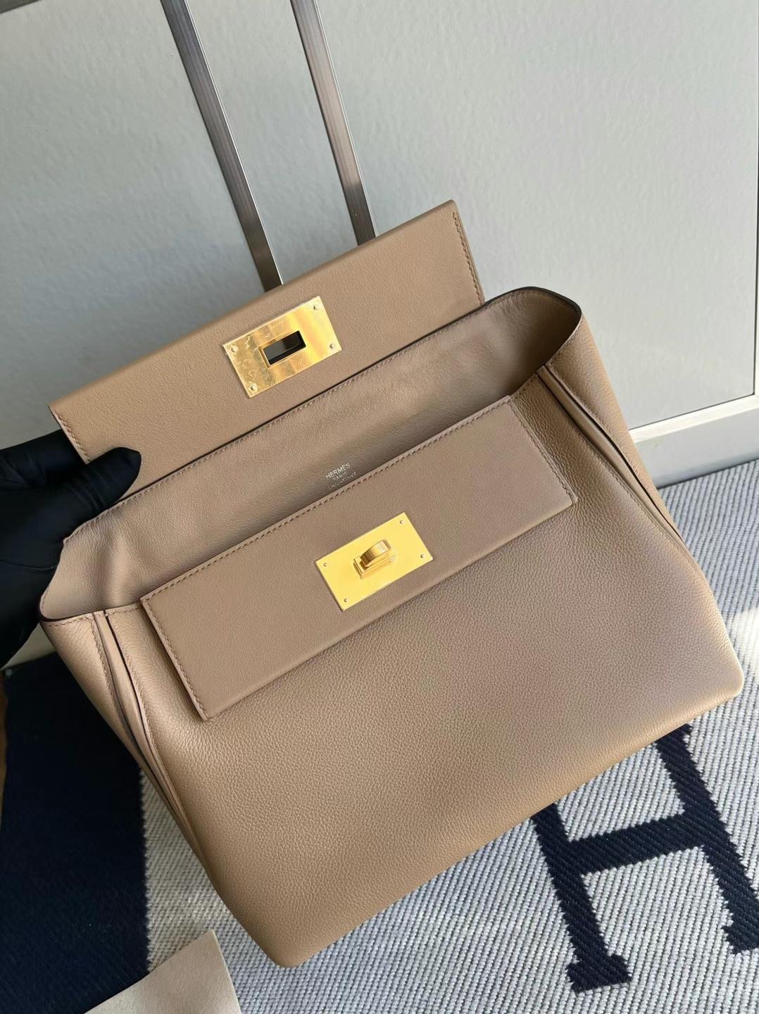 愛馬仕2424 29香港 臺灣網站 Hermes Kelly24/24 29 Maurice And Swift Chai 瑪薩拉茶色金扣