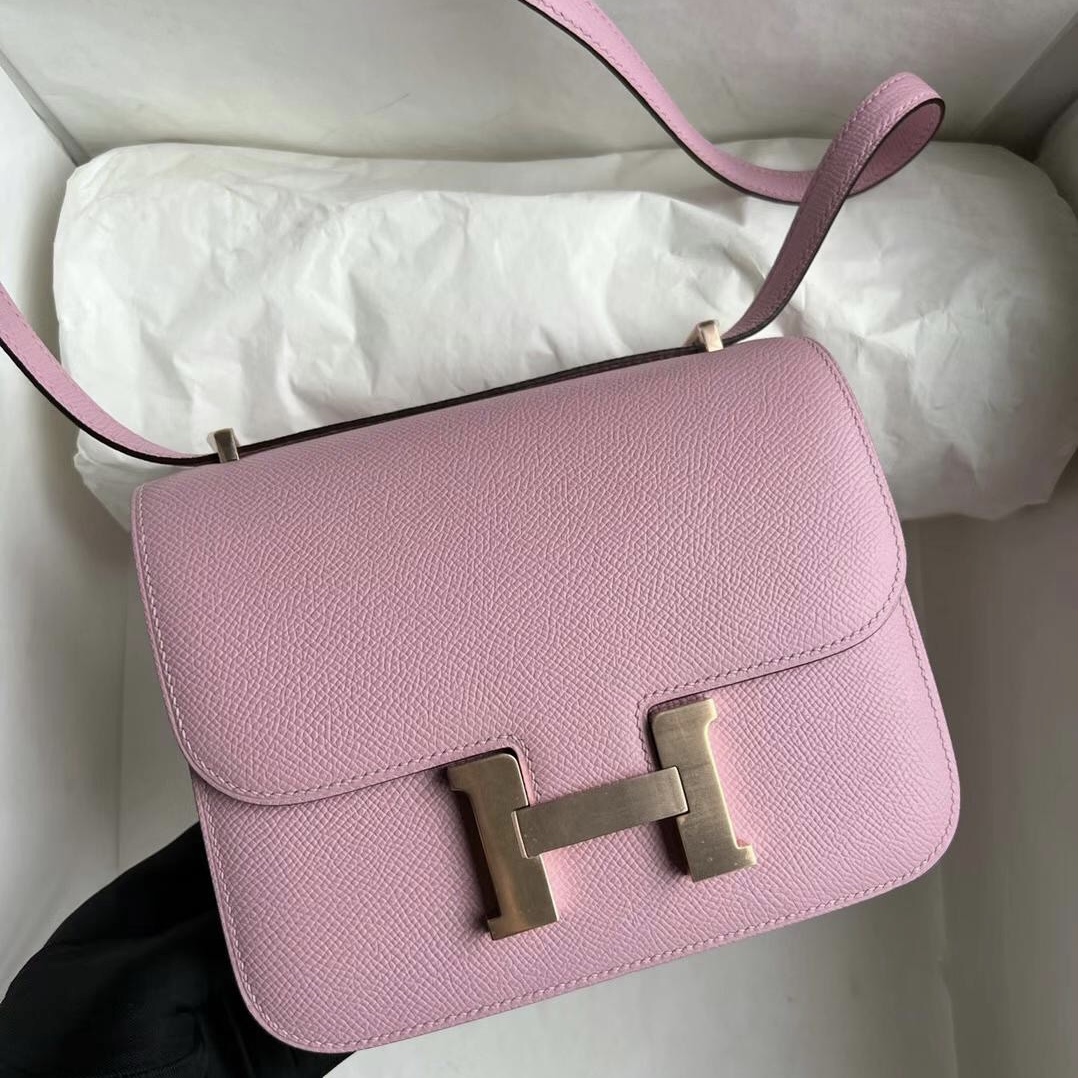 馬來西亞愛馬仕 Hermes Constance 18 Epsom Etain Mauve Sylvestre 玫瑰金扣