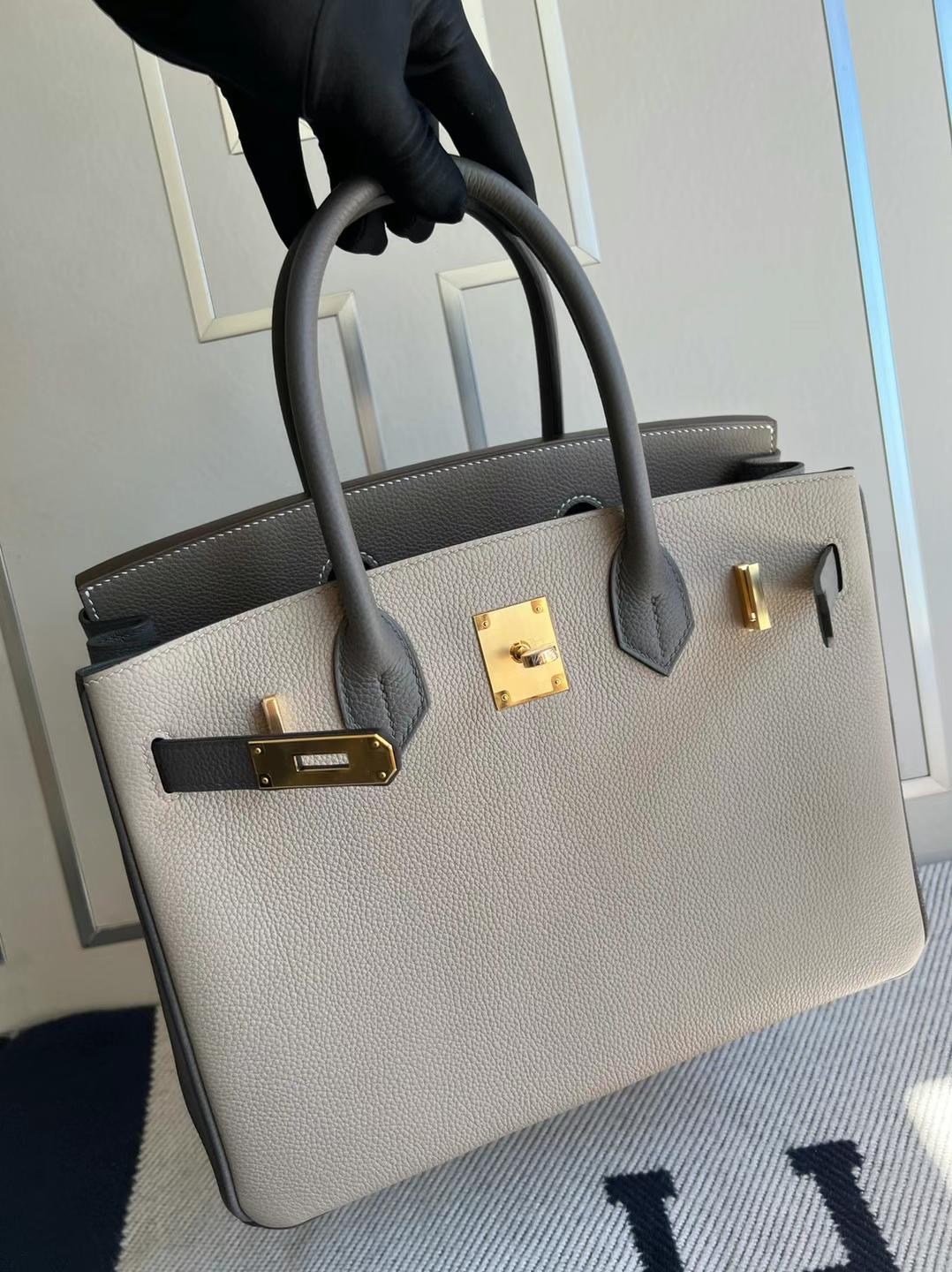 新加坡愛馬仕鉑金包官網 Hermes Birkin HSS 30 Togo Gris Tourterelle Etoupe Etain 金扣